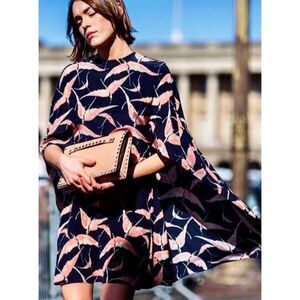NWOT Valentino bird print cape dress size4
